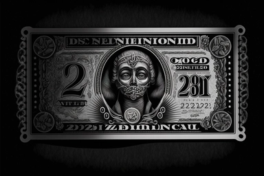 2 dollar bill, monochrome clipart, steampunk, high definition, 8k,