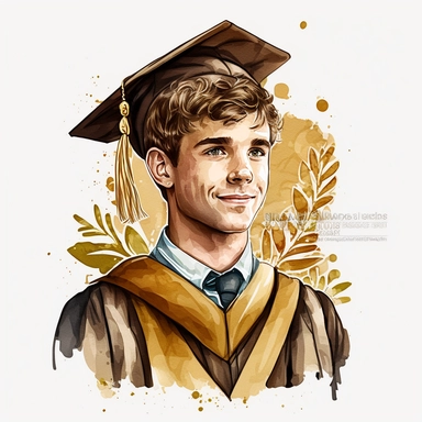 Gold Graduation Graduate Clipart College Boy High School Grad PNG Graduation College Grad Boy Illustration Student Graduation Day Print PNG