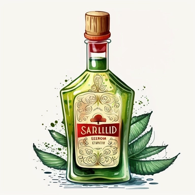 Cute Beautiful alcohol bottle Watercolor Clipart,Cartoon,hyper realistic, intricate detail, illustration style,high solution,on the white background