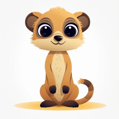 Clipart of a cute baby meerkat, full body