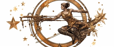 archer star sign | stars and planets | 8k detailed clipart | Composition: free space | Medium: Steampunk | Background: White isolated