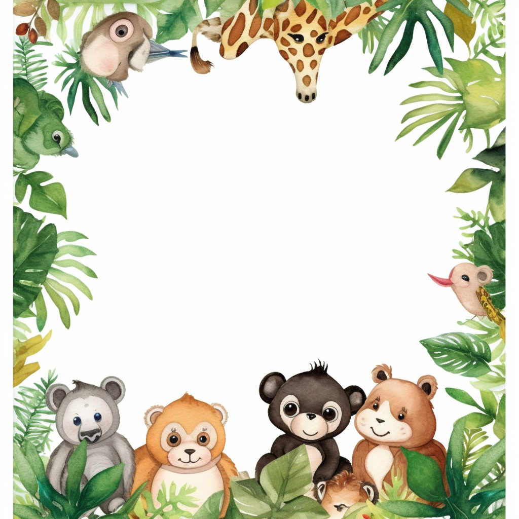 baby jungle animals clipart
