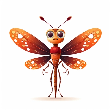 clipart, cute dragonfly, vector, white background