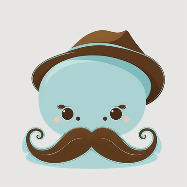 cute mustache clipart white background