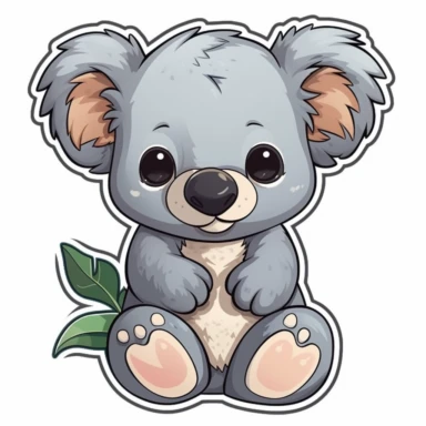 clipart sticker of koala bear