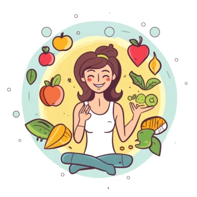 Design a clipart that represents a healthy lifestyle and wellness.