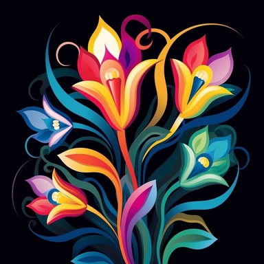 abstract flowers clip art