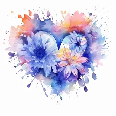 the most beautiful ethereal watercolor heart clip art