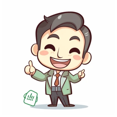 happy cute Investment Advisor face, cartoon, clipart, mascot, isolated on white background