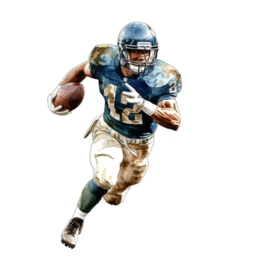 Award winning hyper detail watercolour, football player, white background, clipart