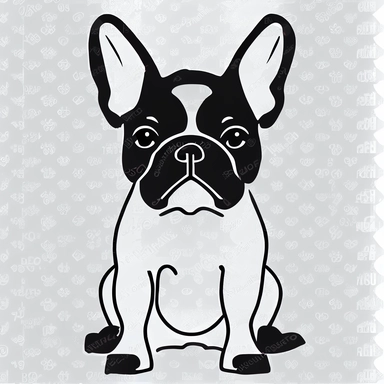 french bulldog SVG, PNG, EPS. Cricut. svg clipart. Silhouette svg cut file, full shot, centered, white background. blank background