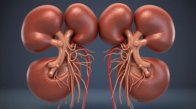 An image showcasing a 3D clipart illustration of human kidneys. The detailed design is perfect for medical education and understanding renal function.