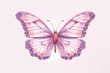 pink butterfly clipart photo, in the style of flat shading, stephanie pui-mun law, light purple and light brown, anime aesthetic, rachel whiteread, close-up, anemoiacore