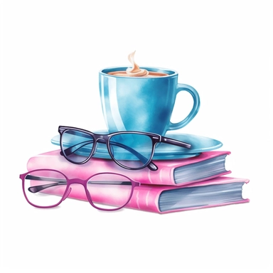 soft baby blue or a relaxing shade of teal illustration clipart planner girl book stack pink purse coffee cup clip art pink glass with lashes