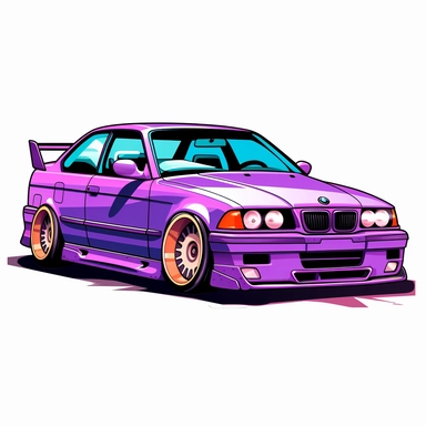 Bmw e36 clipart purple