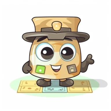 happy cute Gaming Board Inspector face, cartoon, clipart, mascot, isolated on white background