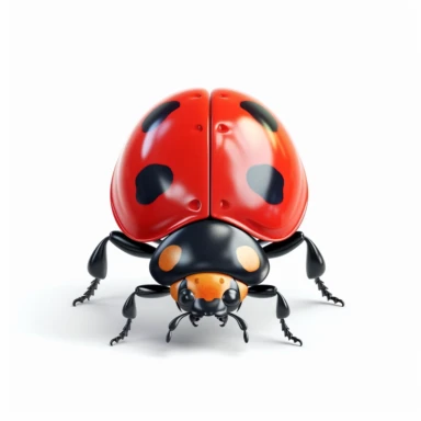 Cute ladybug, realistic, bright colors, 16k, isolated on white background, clipart