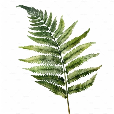Clipart, vintage, watercolor, Unfurling Fern Leaf, botanical illustration, hand drawn, texture
