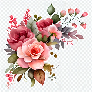 pink flowers watercolor illustration, handpainting, Greeting card Birthday Flower Wish Rose, Hand-painted flowers transparent background PNG clipart