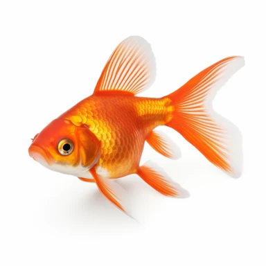 high def photograph clipart vector image with plain white background of a hyper realistic high definition photograph of a nice goldfish. extremely detailed. 35mm lens. 8k. Ultra HD.