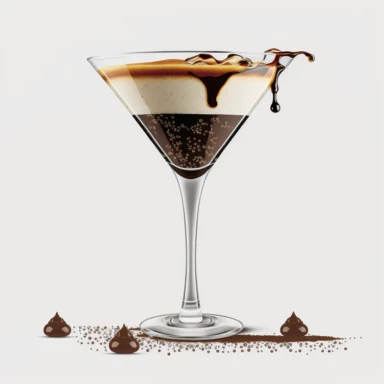 clipart espresso martini, cocktail, no text, White background in PNG file