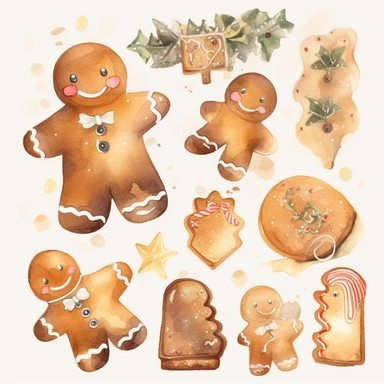 watercolour gingerbread man clipart