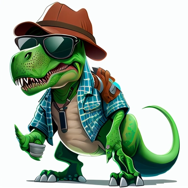 cartoon cool dude t-rex png clipart