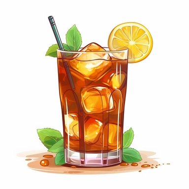 Craft a refreshing and modern clipart to celebrate International Tea Day with a focus on iced tea. Against a clean white background, create an enticing scene featuring a stylish glass of iced tea. Use bold colors, clean lines, and subtle gradients to evoke a contemporary style. Incorporate details like condensation droplets and garnishes to enhance the visual appeal. Let your clipart capture the refreshing essence of iced tea and inspire viewers to embrace its cool and invigorating qualities.