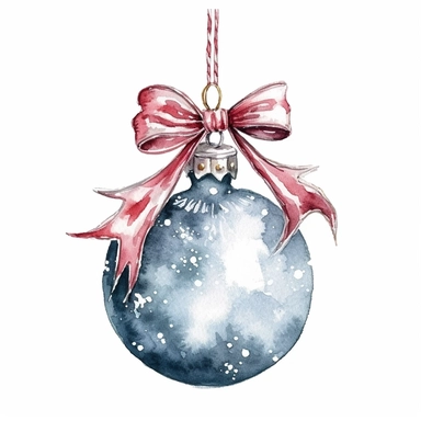 watercolor style, elegant christmas, clipart, isolated on white background, 4K