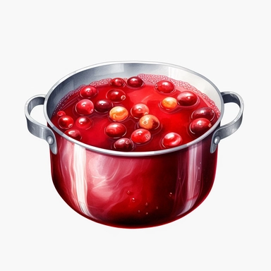 cranberry sauce, Watercolor Clipart, isolated object, 3d render, photorealistic, hd, insanely detailed, white background