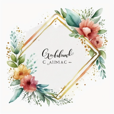 grad frame corners watercolor clipart white background, no caption