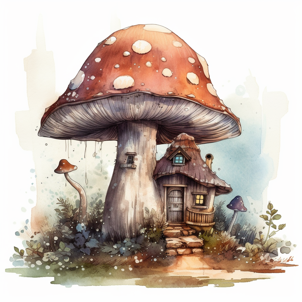 mushroom home cliparts