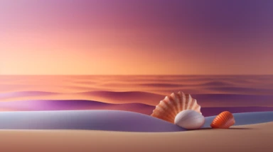 3d abstract summer nature beach object clipart with Gradient Color Overlay Background, minimal, soft color, artistic, high resolution, 8K, Canon 5d Mark IV 35mm IS F1.4 lens,