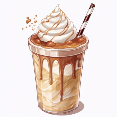 clipart of coffee cup. TRANSPARENT PLASTIC coffee cup with ice mocha latte in it. whipcream on top , straw , 2D VECTOR ART ,high detial, 8k