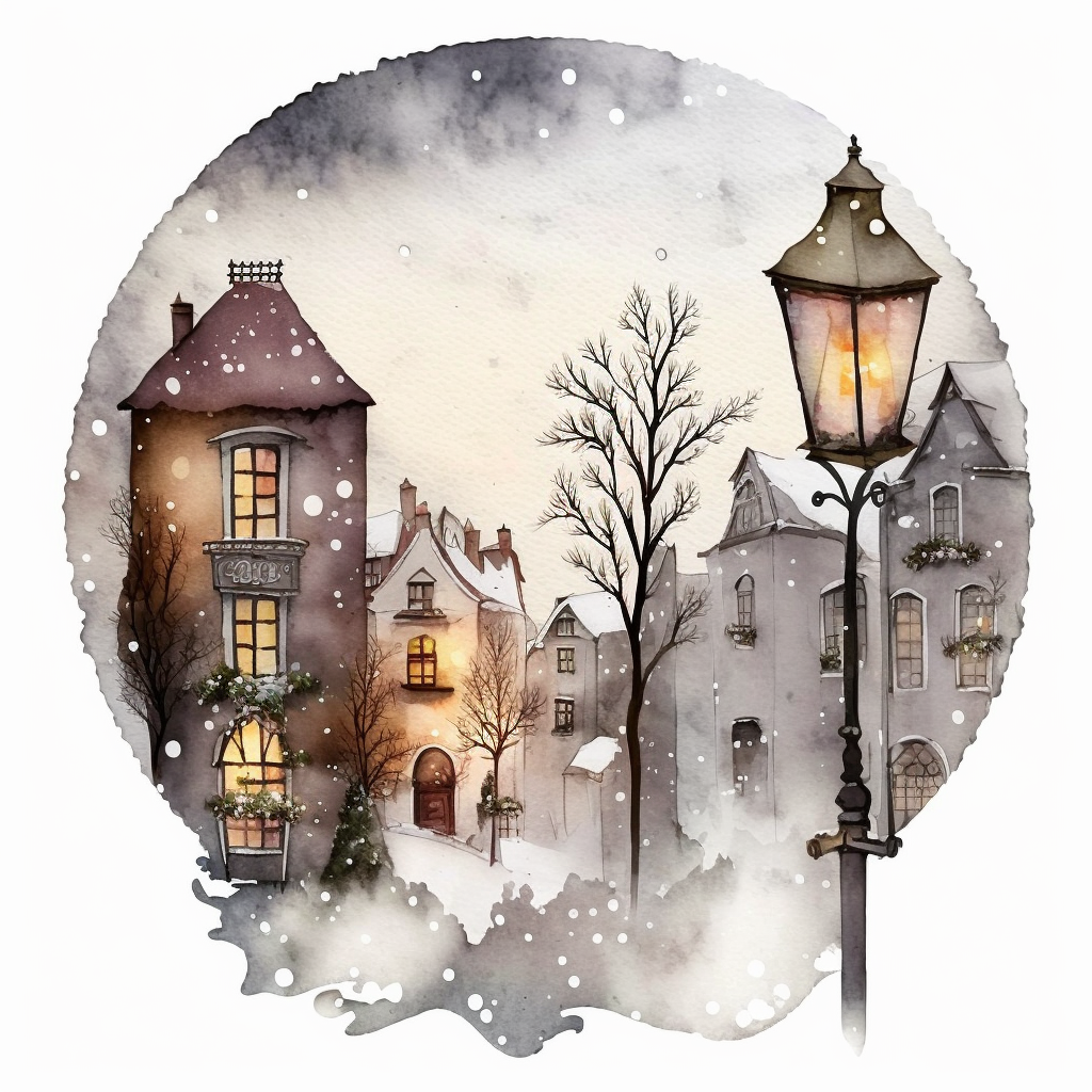 christmas village cliparts