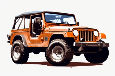 jeep car clipart graphic, white png background