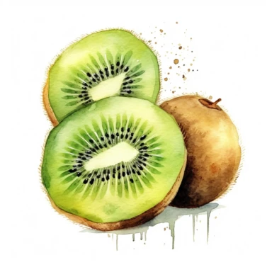 kiwi watercolor clipart