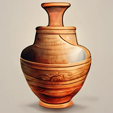 ancient roman amphora, 3D icon, clipart