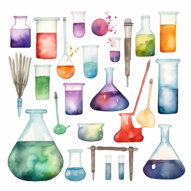 Watercolor Chemistry clipart