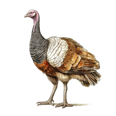 turkey clipart, hand drawn illustrat clip art, white background, highly detailed, super sharp, 8k