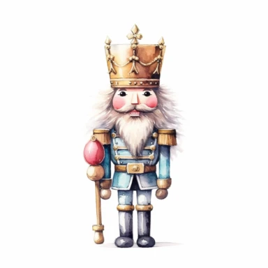 nutcracker illustration soft watercolour high resolution white background clipart