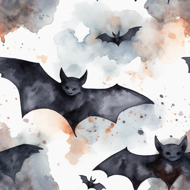 black bat, watercolor clip art, grunge colors, white space, uniform organization, 8k