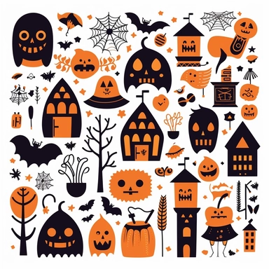 single halloween clipart vector png white background