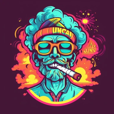 junkie joint cannabis smoking colorful clipart flat design