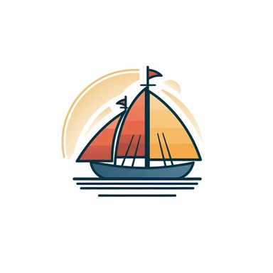 sailing boat, icon, clip art, vector, isolated, minimal, outlines
