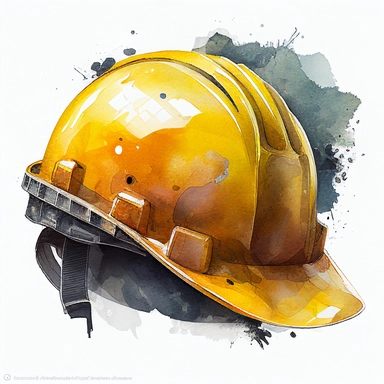 construction helmet clip art, watercolor, white background, no caption