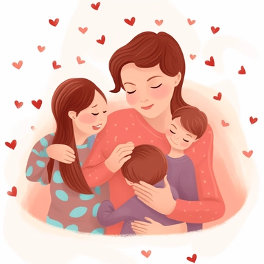 Mother's Day Clipart: Unconditional Love, Caring Presence, Nurturing Spirit, Strong Connection, Precious Time Together Camera Type: Mirrorless. Camera Lens Type: Zoom lens. Time of Day: Morning. Style of Photography: Lifestyle. Type of Film: N/A. Aspect Ratio: 4:3. Shooting Mode: Aperture Priority. Camera Settings: Aperture f/4.5, Shutter Speed Auto, ISO 400. Post-Processing Techniques: Light retouching, slight matte effect.