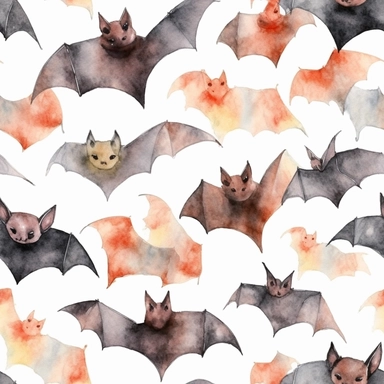 Halloween bat, watercolor clip art, grunge colors, white space, uniform organization, 8k