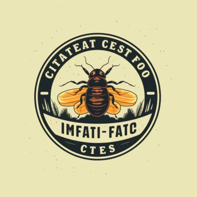 vintage logo pest control company, clipart, funny, nice