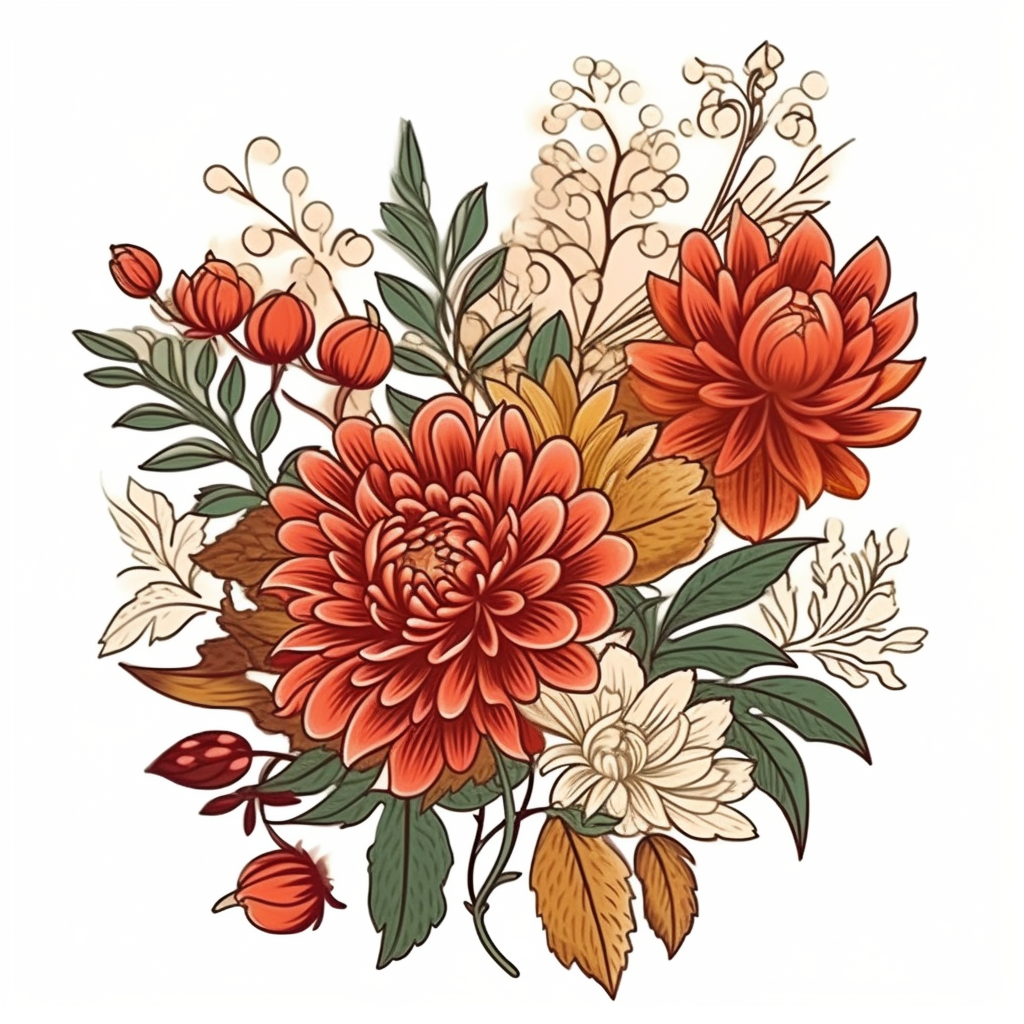 fall flowers cliparts
